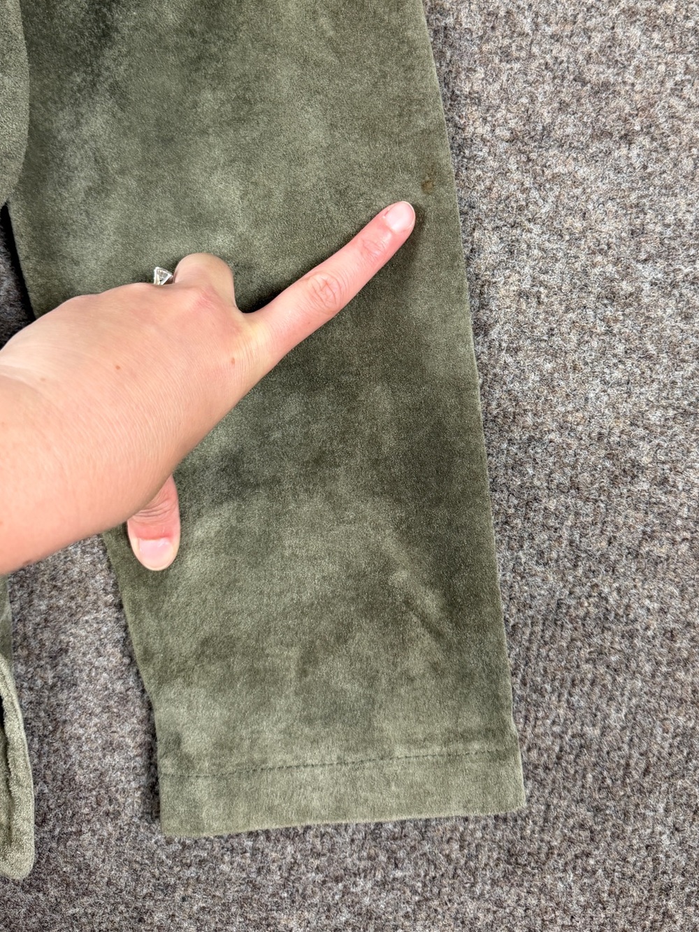 Vintage Coldwater Creek Green Suede Leather Button Front Jacket Women’s S‎ Y2K - Picture 5 of 9